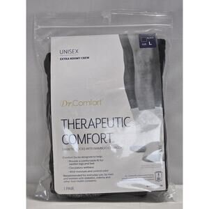 Dr. Comfort Therapeutic Extra Roomy Crew Socks L Black Diabetic Bamboo
